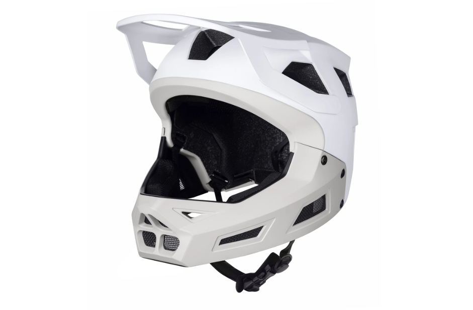 kaciga za downhill force drop belo- siva S-M